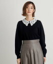【SALE/41%OFF】grove 取り外し衿付きニットプルオーバー グローブ トップス ニット ブラック パープル