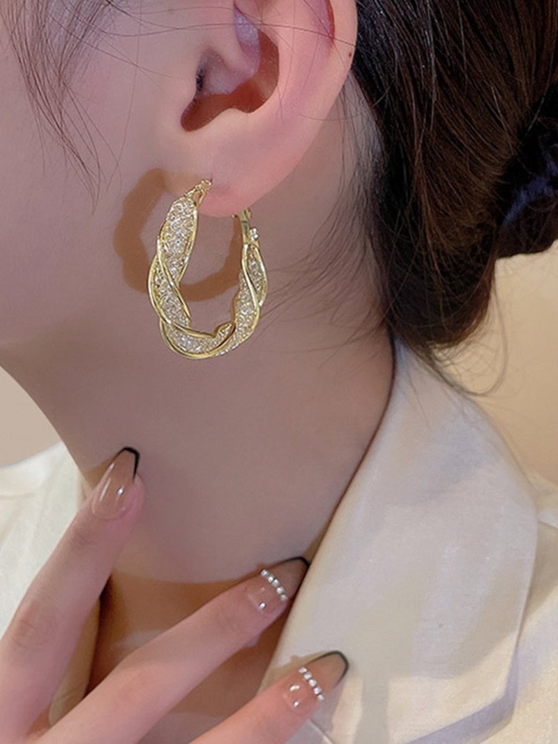【SALE／20 OFF】Coo i ねじりデザインフープピアス スレンダー アクセサリー 腕時計 ピアス ゴールド シルバー