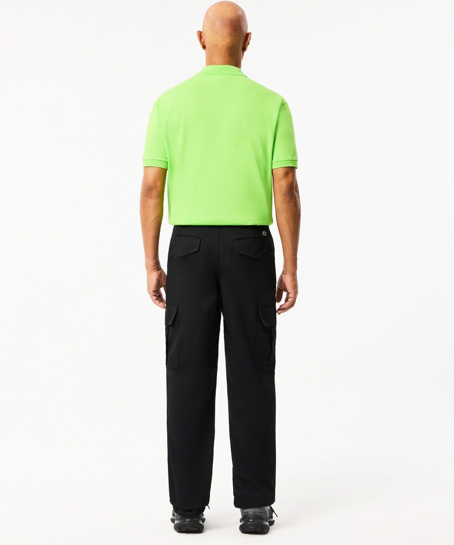 【SALE／40%OFF】LACOSTE ギャバジン ダブルニーカーゴパンツ / テーパードパンツ ラコステ パンツ カーゴパンツ ブラック【送料無料】
