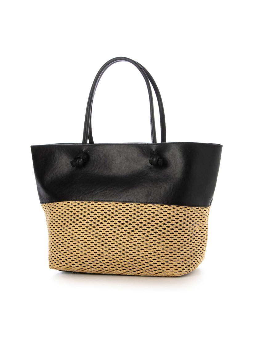 【SALE／30%OFF】perche ペルケ perche / エステルメッシュ・牛革付属トート アン...