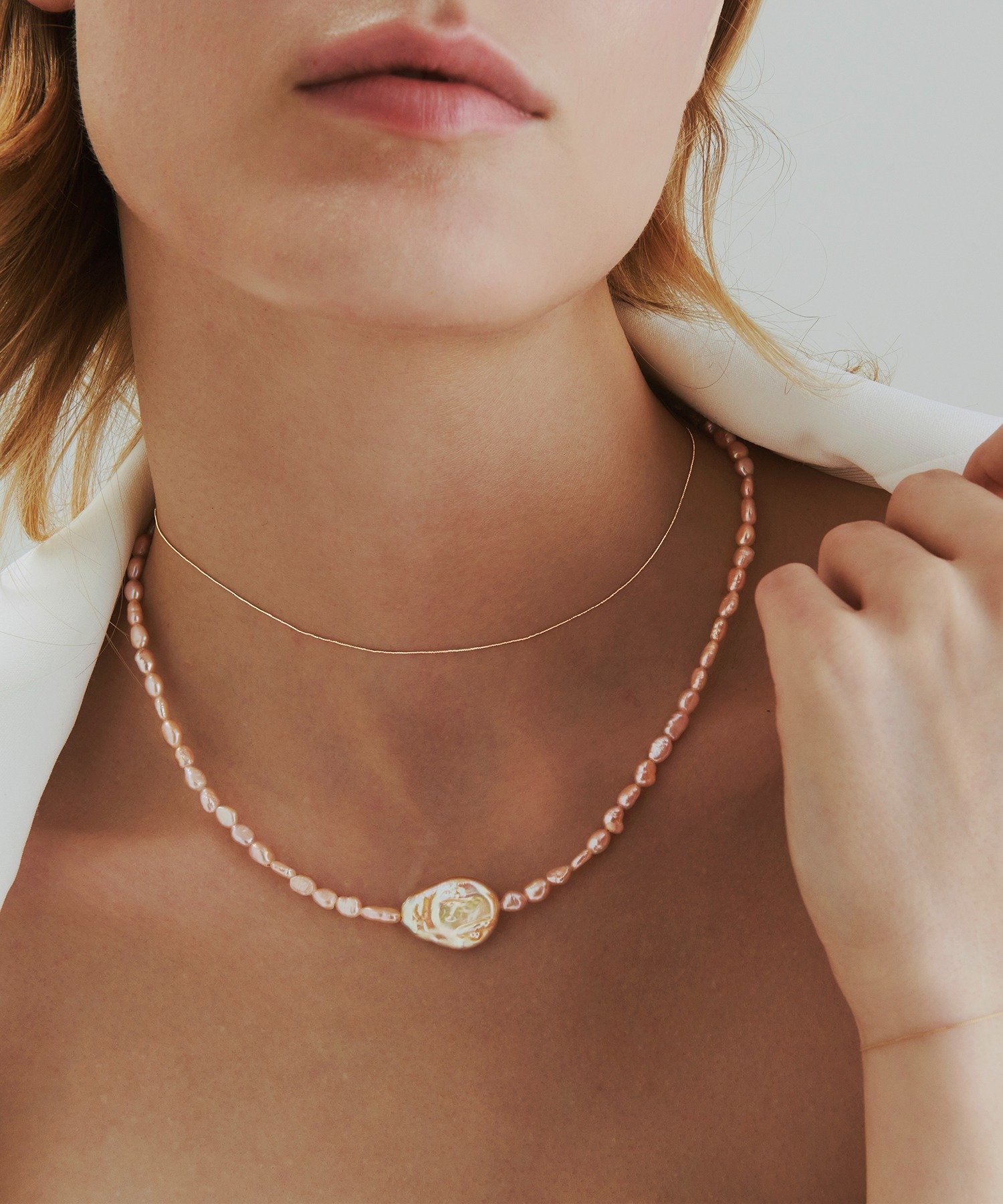 les bon bon les bon bon/ bare pearl necklace/ベア パール ネックレス BOB640 セットアップセブン アクセサリー・腕時計 ネックレス【送料無料】
