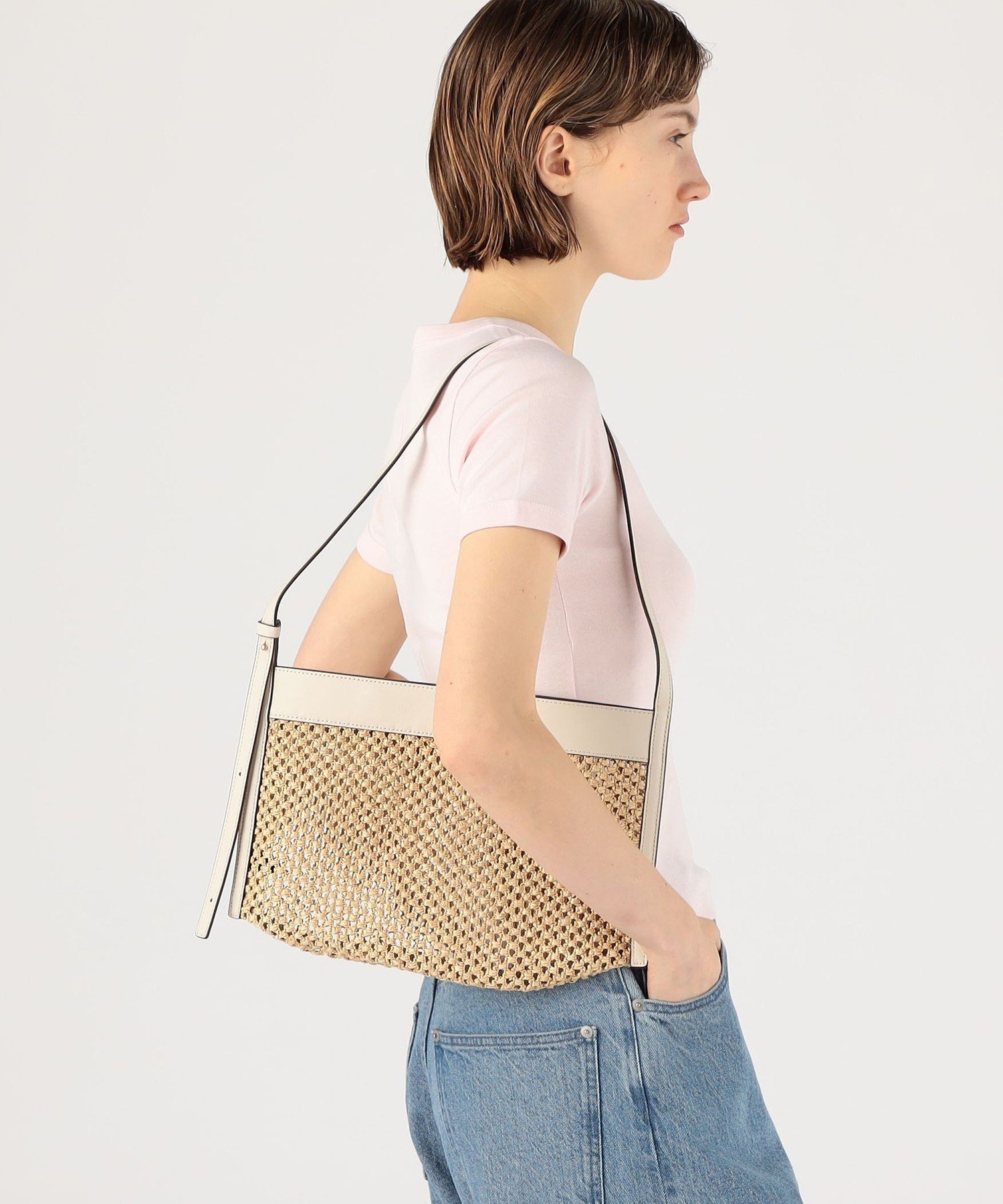 【SALE／30%OFF】TOMORROWLAND GOODS ORSETTO ETE メッシュバッグ トゥモローランド バッグ ハンドバッグ ベージュ【送料無料】