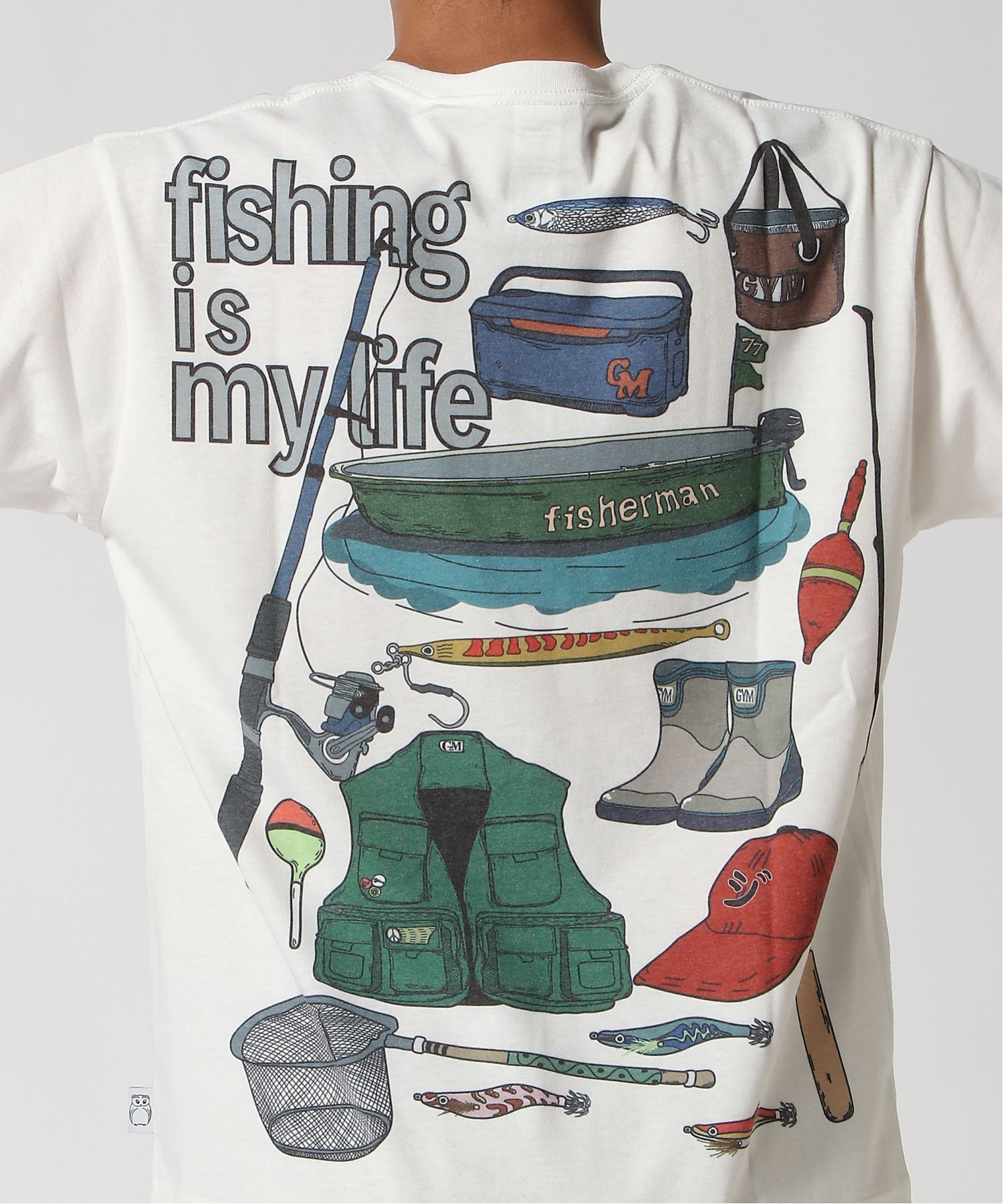 gym master gym master/(U)5.8oz T/Cドライfishing is my life Tee ジムマスター トップス カットソー・Tシャツ グレー ベージュ ホワイト ブルー【送料無料】