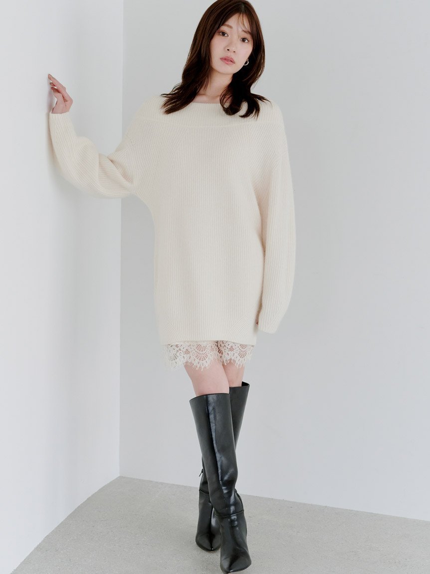 SNIDEL ニットセットキャミミニワンピース スナイデル ワンピース・ドレス ワンピース グレー【送料無料】