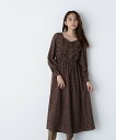 NATURAL BEAUTY BASIC ミニフラワーシャーリングワンピース ナチュラルビューティベーシック ワンピース・ドレス ワンピース ブラウン【送料無料...