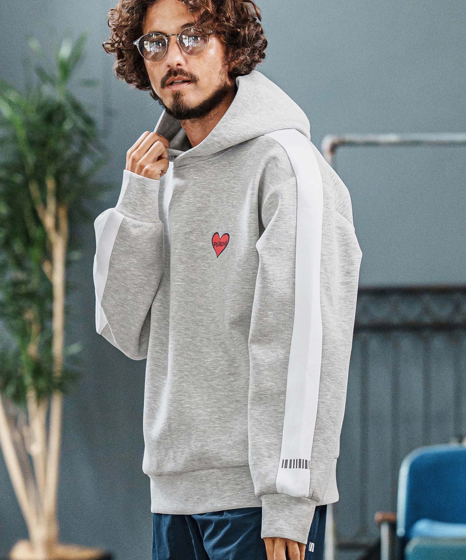 felkod mpa3928-Cardboard Knit Line Parka パーカー カンビオ トップス パーカー・フーディー グレー ブラック【送料無料】(4)