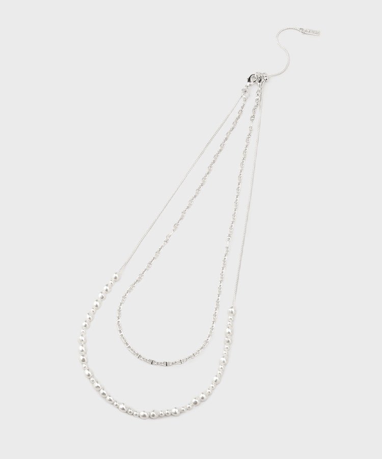 INDIVI 【2WAY/2連セット】パール調&チェーンミックスネックレス インディヴィ アクセサリー・腕時計 ネックレス ゴールド シルバー【送料無料】