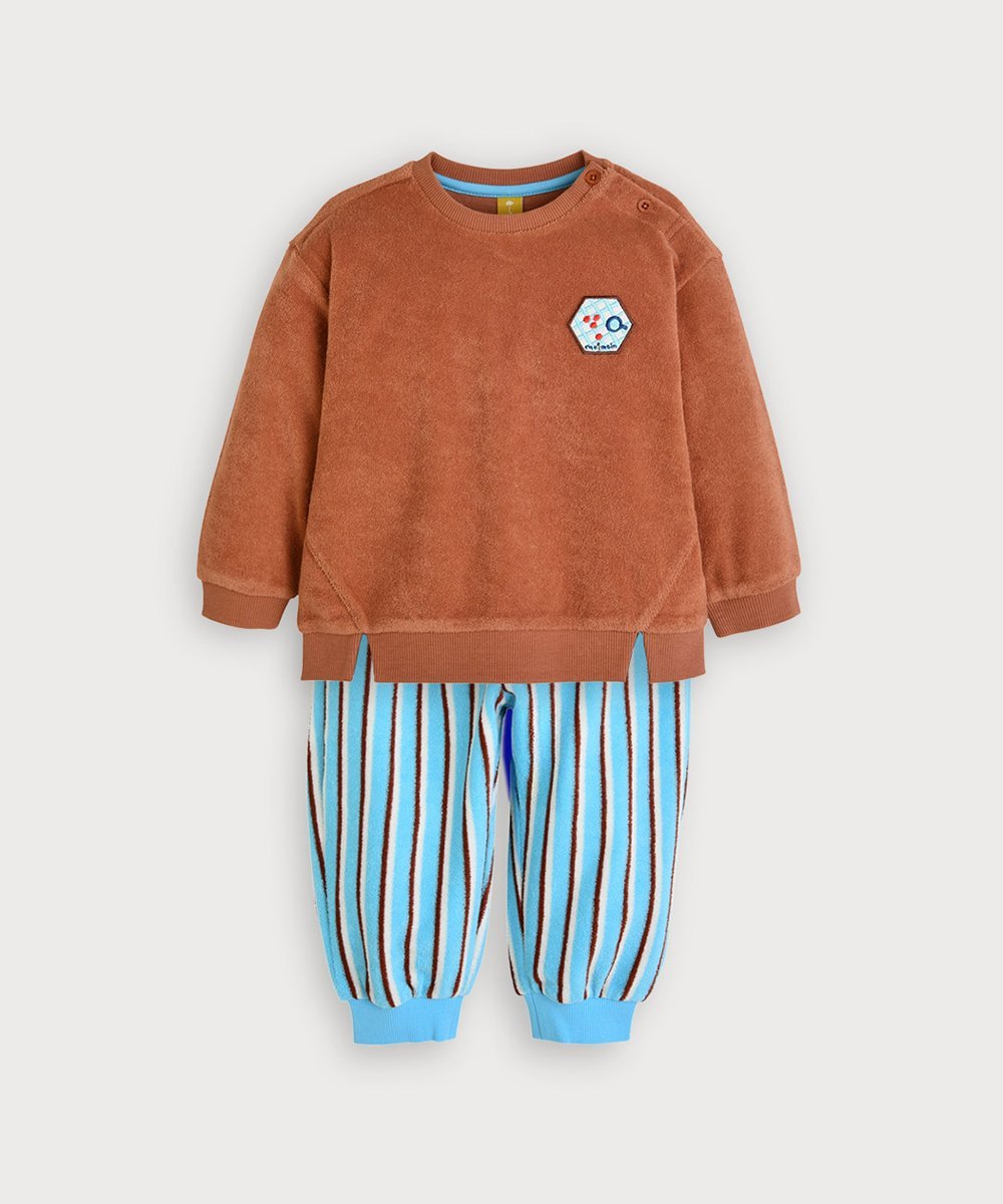 【SALE／50%OFF】moimoln 【セットアップ】長袖トップス&ストライプパンツ モイモ...