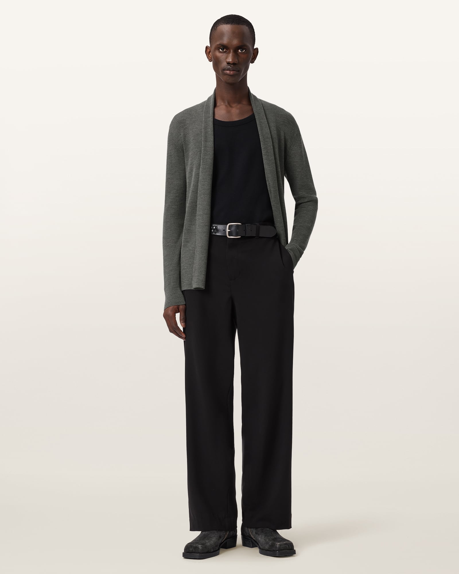 ALLSAINTS (M)MODE MERINO OPEN CAR オールセインツ トップス カーディガン グリーン【送料無料】