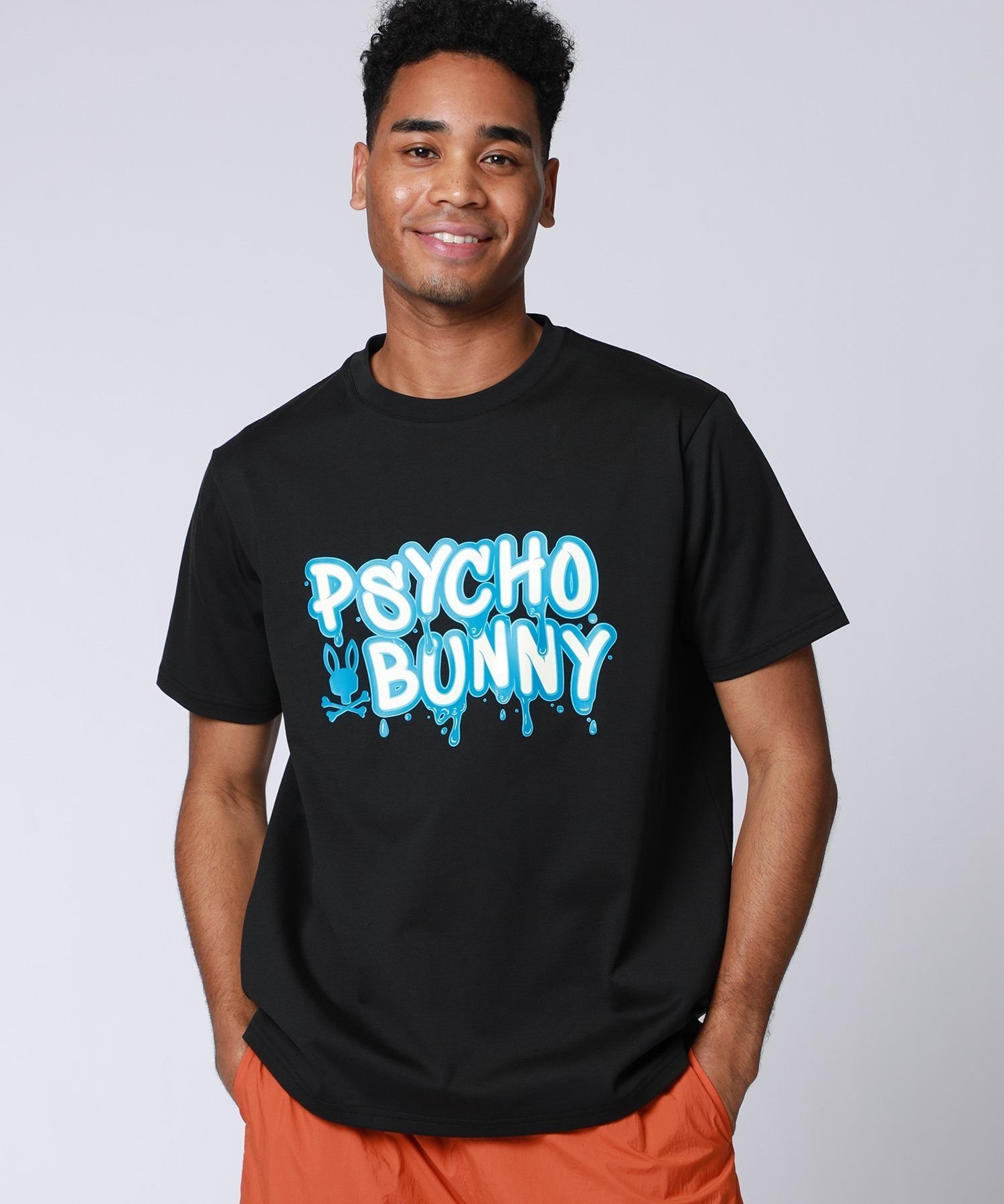 Psycho Bunny ドロッシーロゴ ラバープリントTシャツ サイコバニー トップス カットソー・Tシャツ ホワイト ブラック【送料無料】
