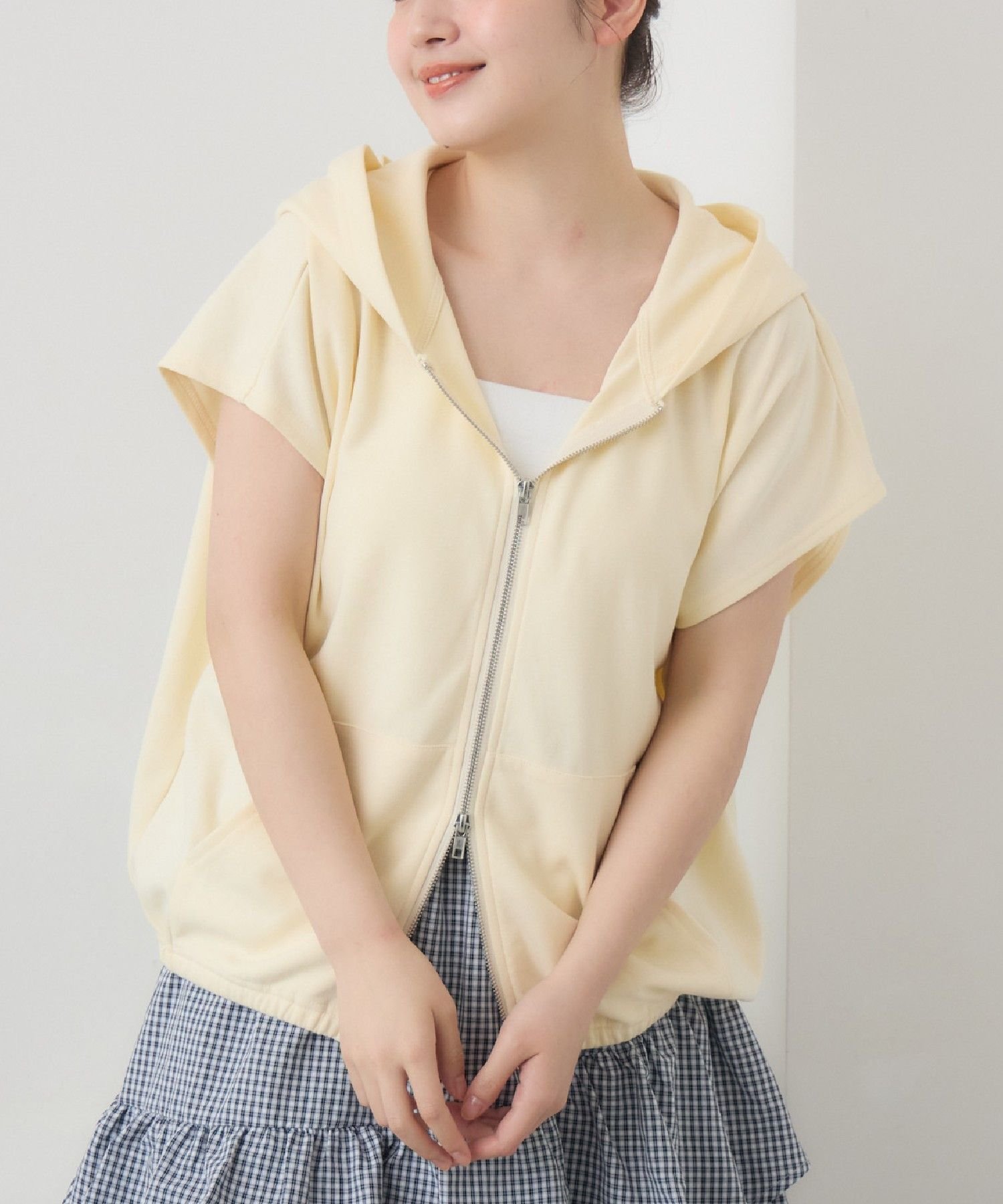 【SALE／52%OFF】RETRO GIRL フレンチダンボールパーカー レトロガール トップス パーカー・フーディー イエロー ブラック ホワイト