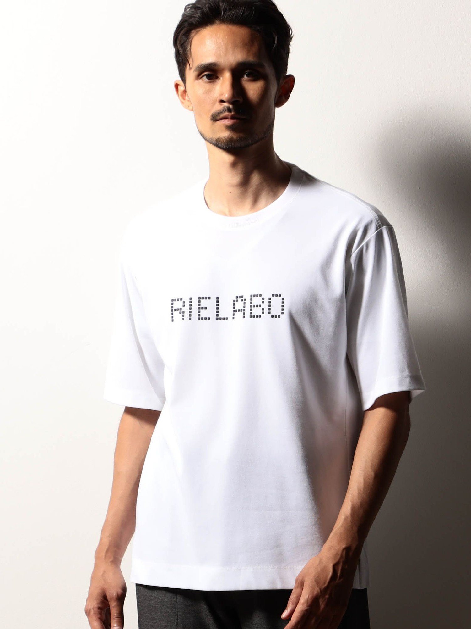 NICOLE CLUB FOR MEN 【RIELABO】アラカルトプリント クルーネックTシャツ(日本製) ニコル トップス カットソー・Tシャツ