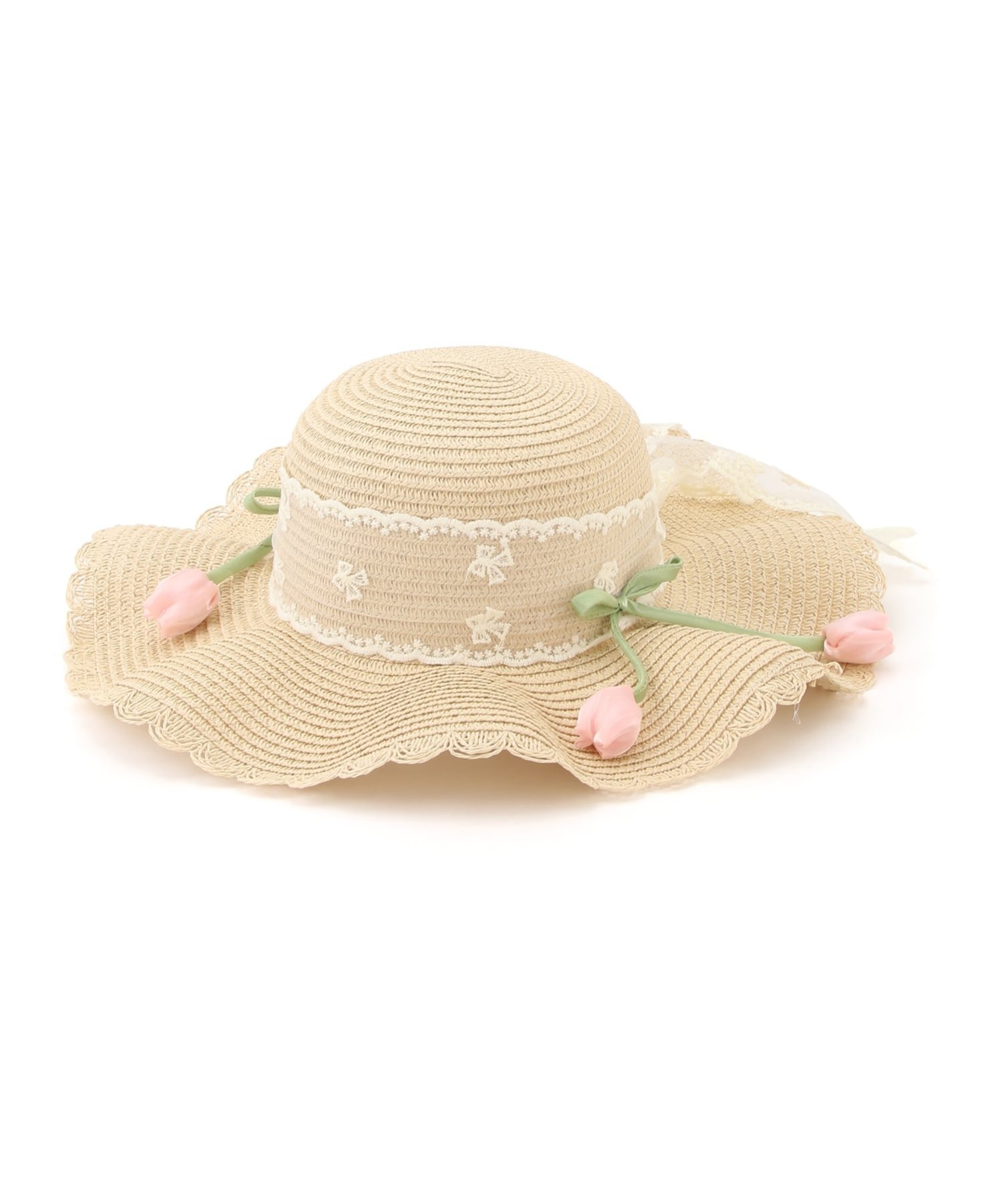 【SALE／20%OFF】pur chouchou pur chouchou/(W)フラワー レース リボン 麦わら帽子 ミニョントレフル ルームヨンマルサンセレクティッド 帽子 ハット ベージュ