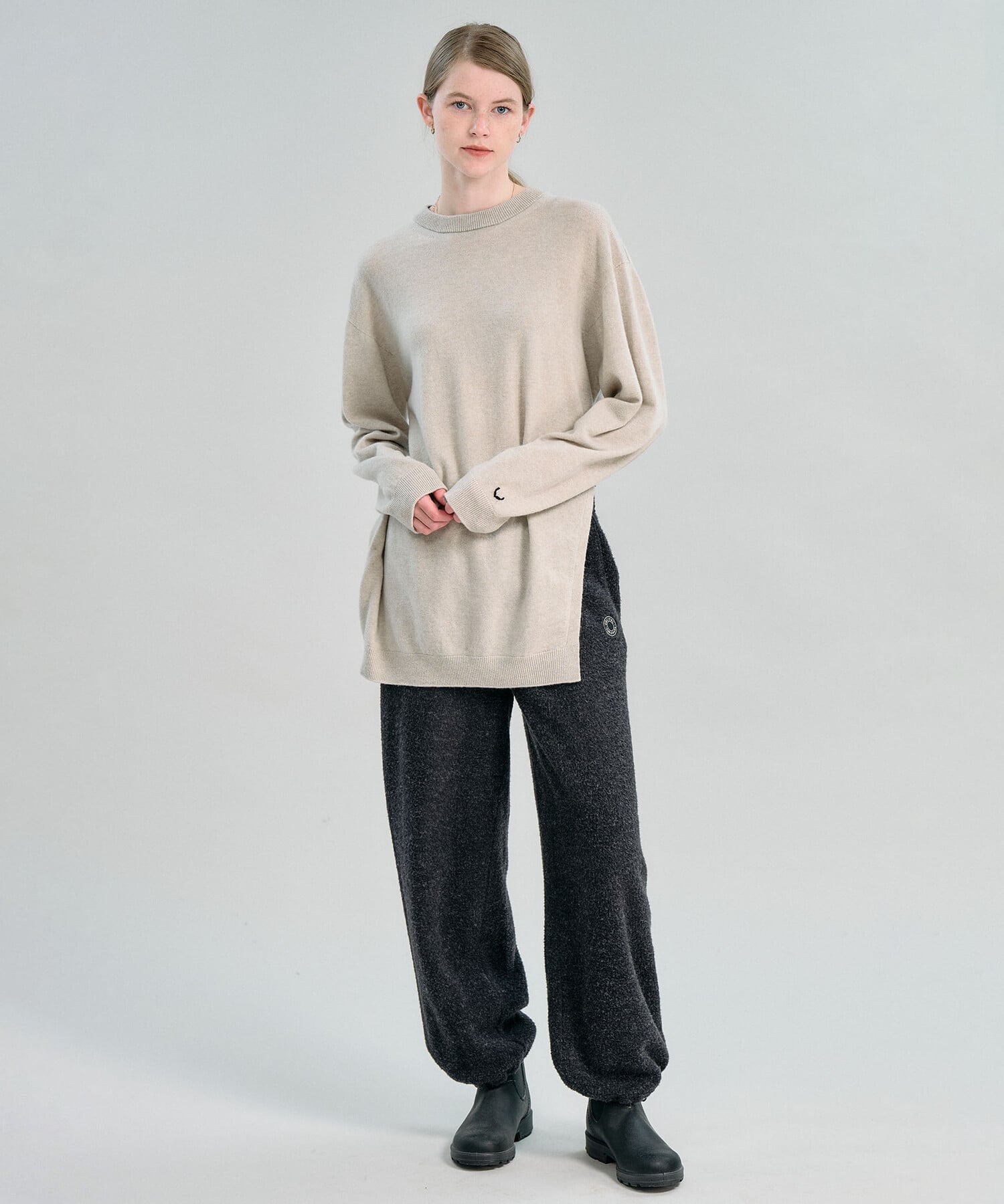 Bshop ORCIVAL ｜ ブラッシュドフリース イージーパンツ WOMEN ビショップ パンツ その他のパンツ グレー