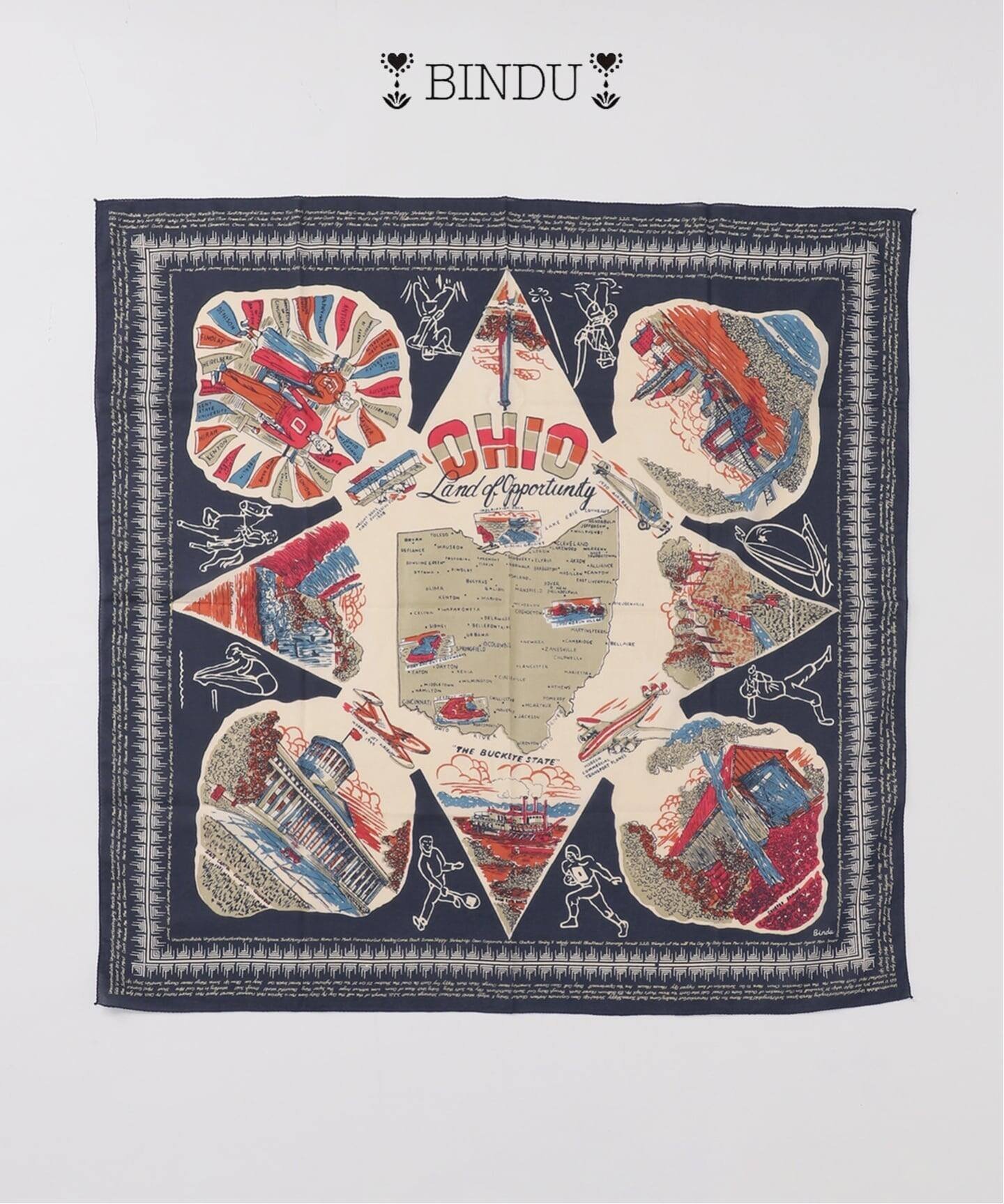 JOURNAL STANDARD relume BINDU / ビンドゥー 100 * 100 スカーフ ジャーナル スタンダード レリューム ファッション雑貨 スカーフ・バンダナ ネイビー グリーン【送料無料】
