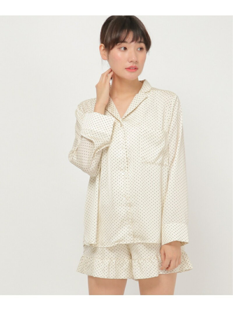 【SALE/20%OFF】IKKA LOUNGE ドット柄長袖シャツ イッカ トップス シャツ・ブラウス ピンク ホワイト【送料無料】