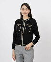 【SALE/5%OFF】MADAM JOCONDE マダム ジョコンダ MADAM JOCONDE シルクカシミヤ 配色ニットカーディガン マダムジョコンダ トップス カーディガン ブラック【送料無料】