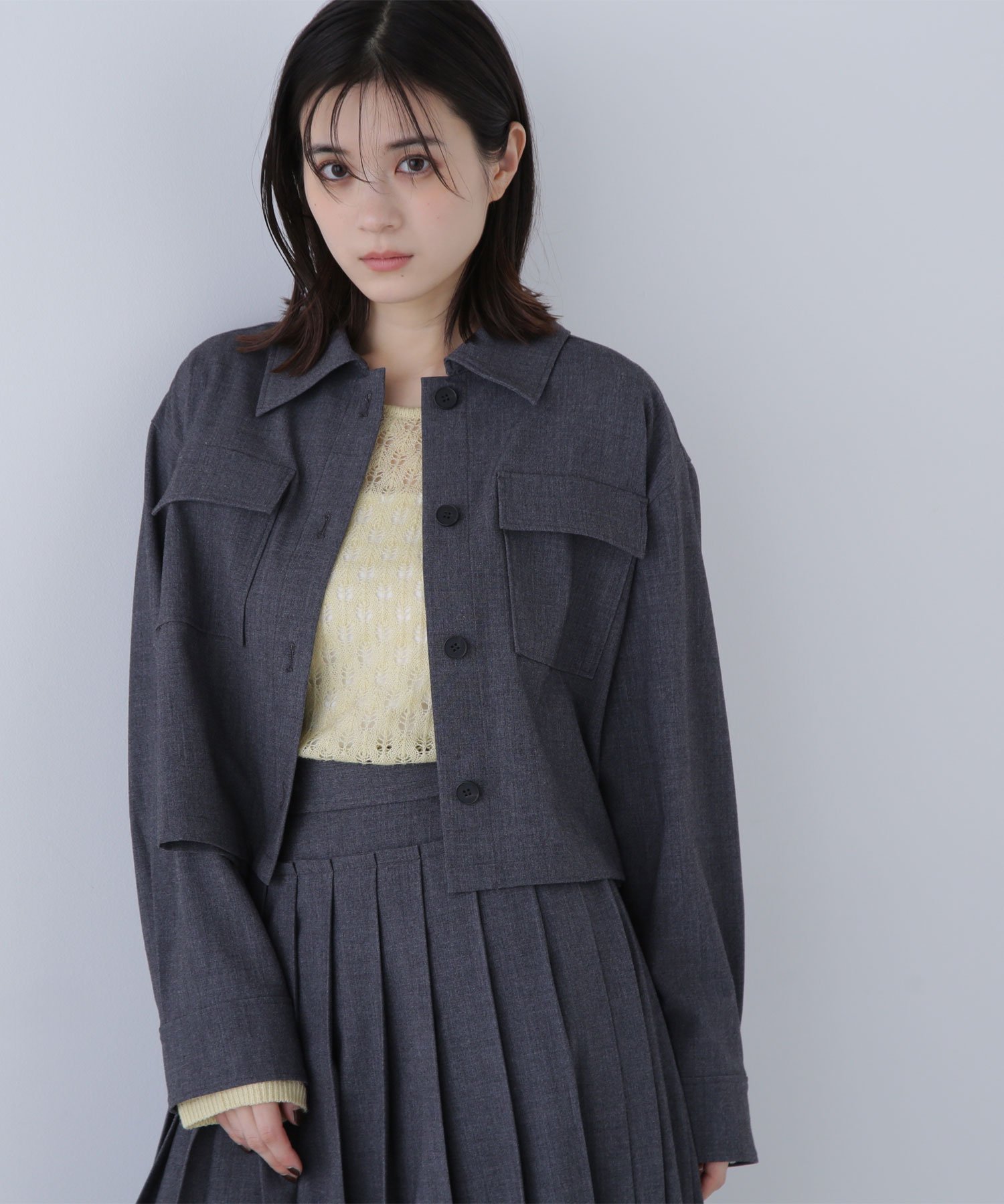 NATURAL BEAUTY BASIC ステンカラーシャツブルゾン ナチュラルビューティベーシック ジャケット・アウ..