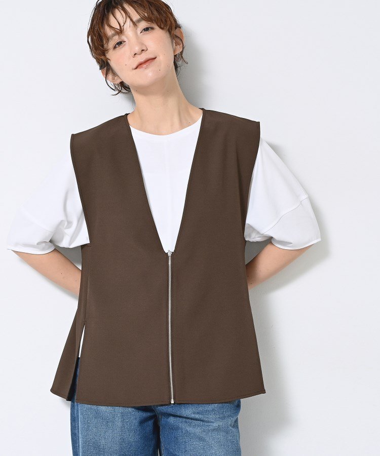 【SALE／52%OFF】Dessin 【セットアップ可/洗える】サイドスリットVネックジレ デッサン トップス ベス..