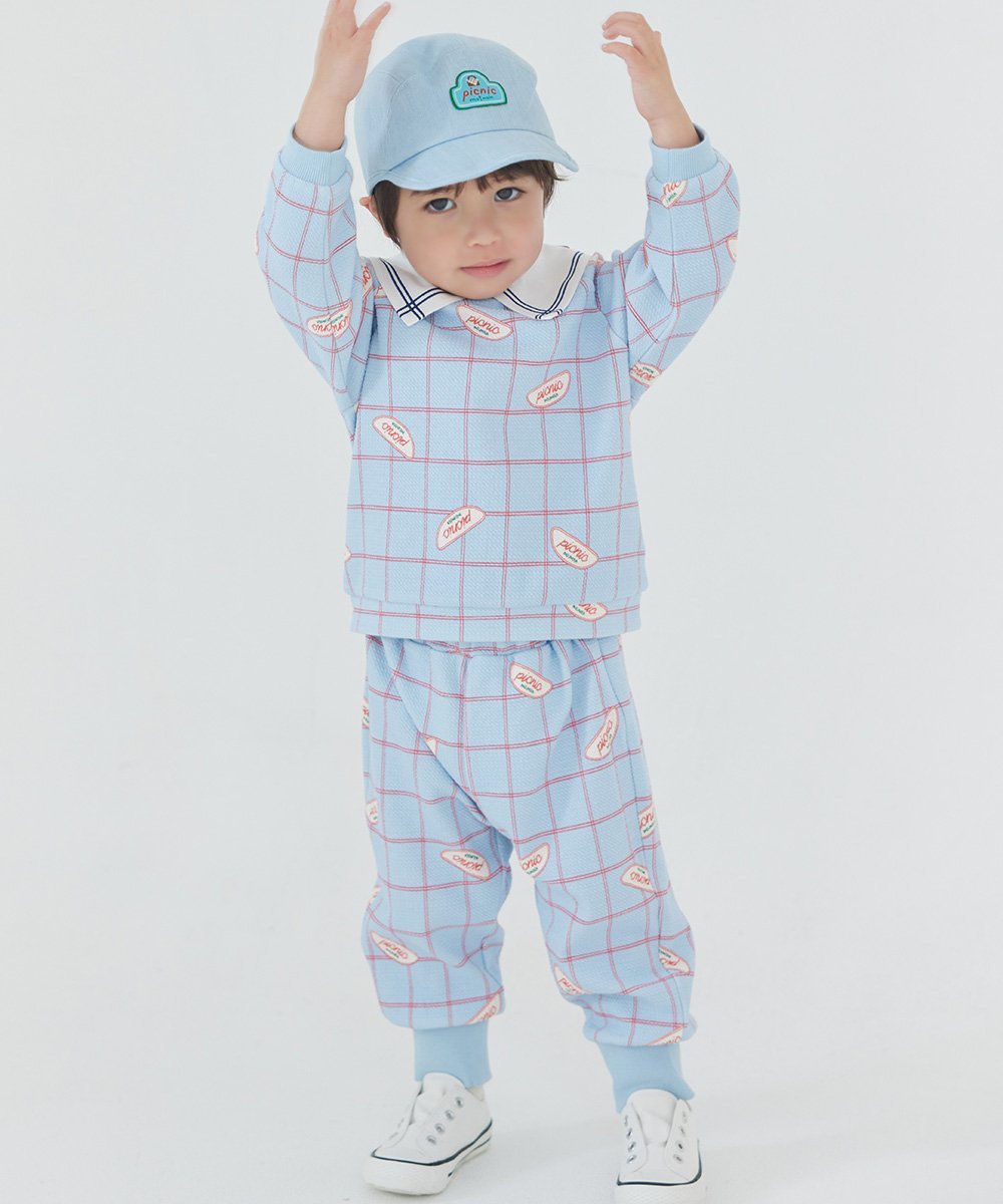 moimoln Picnicチェック長袖トップス&パンツ モイモルン スーツ・フォーマル セットアップスーツ