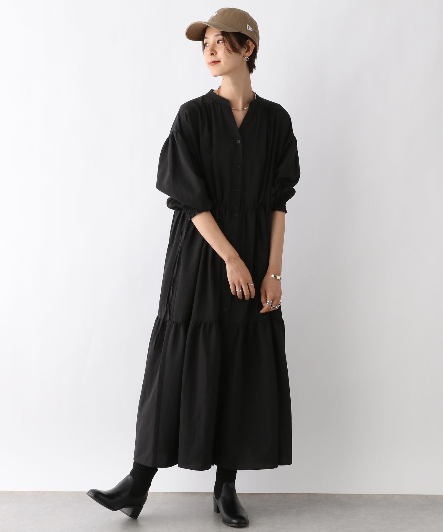 【SALE／50%OFF】LEPSIM (W)フハクティアードOP レプシィム ワンピース・ドレス ワンピース ホワイト ブラウン ブラックのサムネイル