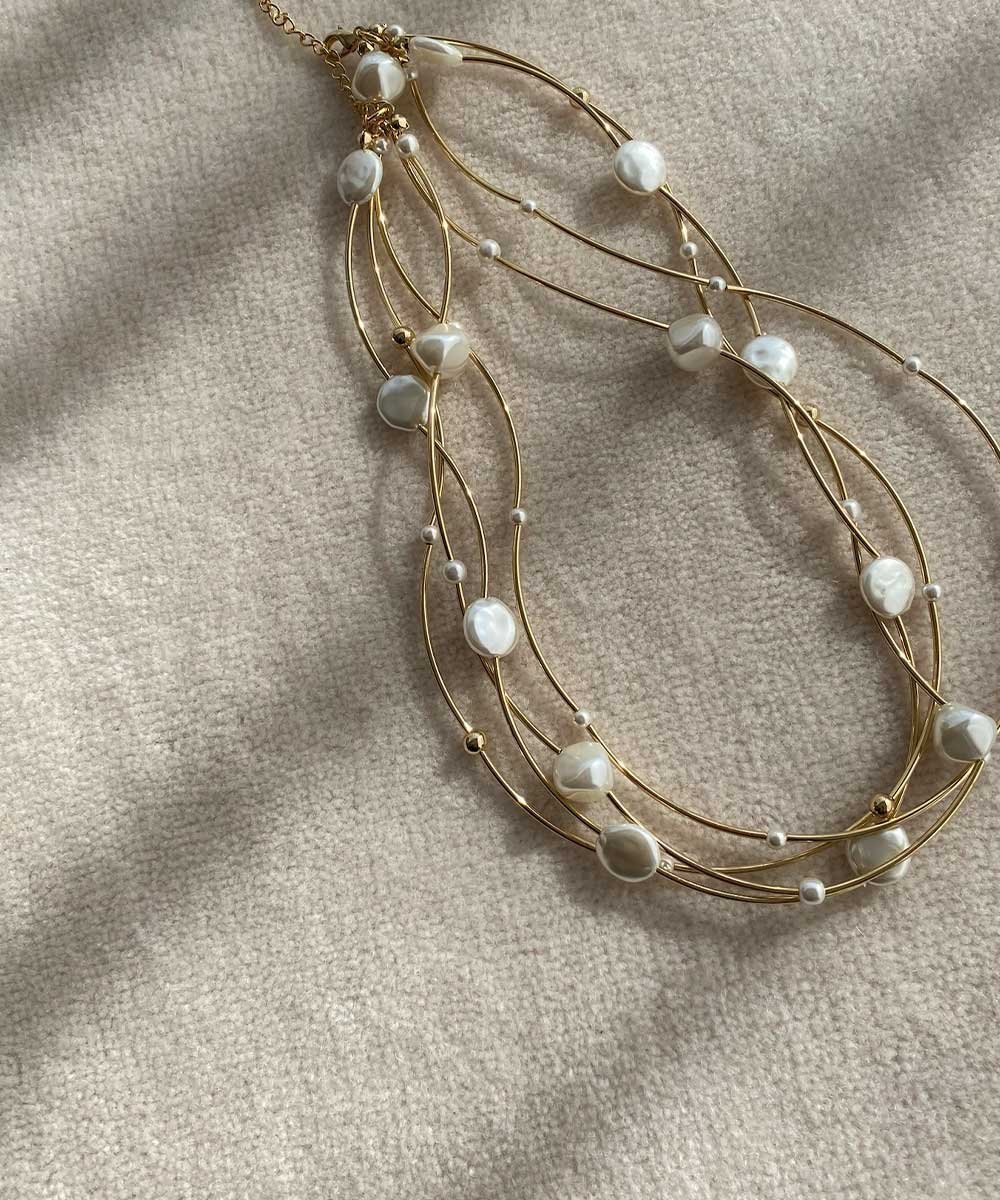 marjour PEARL WAVE LINE NECKLACE マージュール アクセサリー・腕時計 ネックレス ゴールド【送料無料】のサムネイル