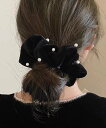 【SALE/40%OFF】miniministore パール ヘアリング シュシュ 大人っぽい ミニミニストア ヘアアクセサリー ヘアゴム ブラック