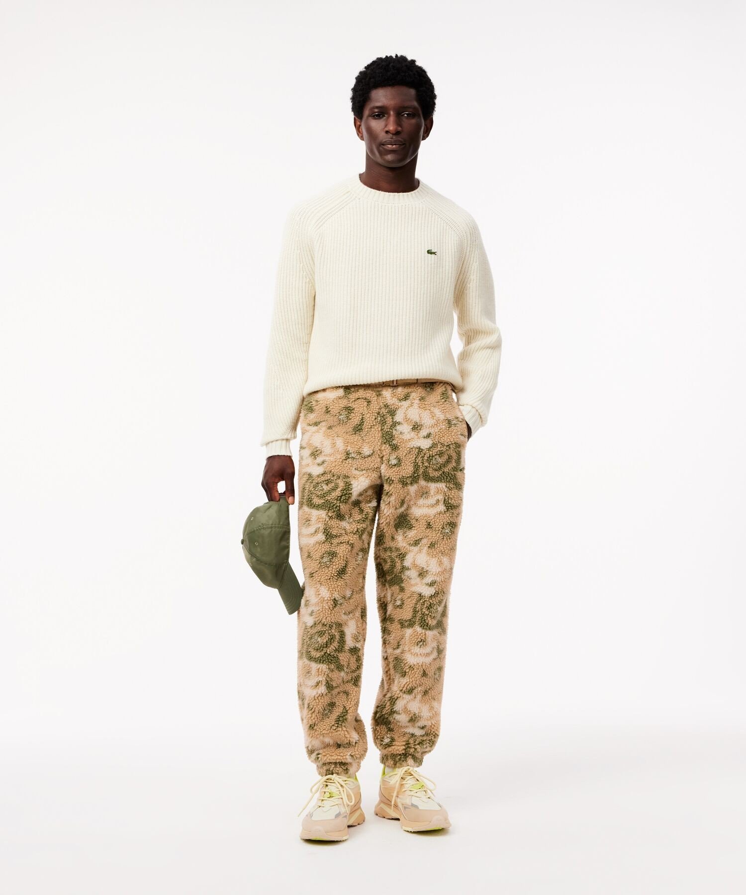 【SALE／40%OFF】LACOSTE フローラルボアフリースパンツ ラコステ パンツ ジャージ・スウェットパンツ ベージュ【送料無料】