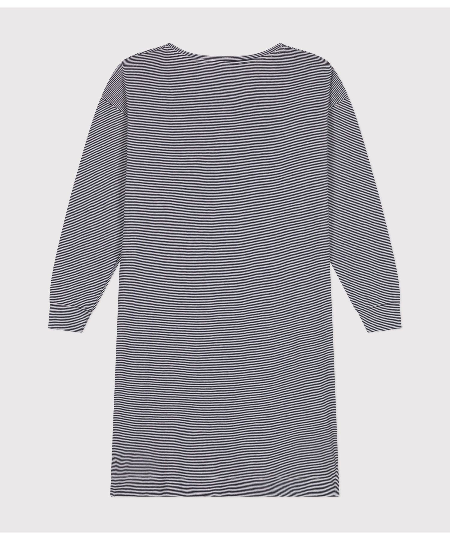 PETIT BATEAU 長袖チュニックパジャマ プチバトー インナー・ルームウェア パジャマ ホワイト【送料無料】