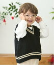 【SALE/20%OFF】petit main ニットベストセットTシャツ ナルミヤオンライン トップス ベスト・ジレ ブラック ホワイト