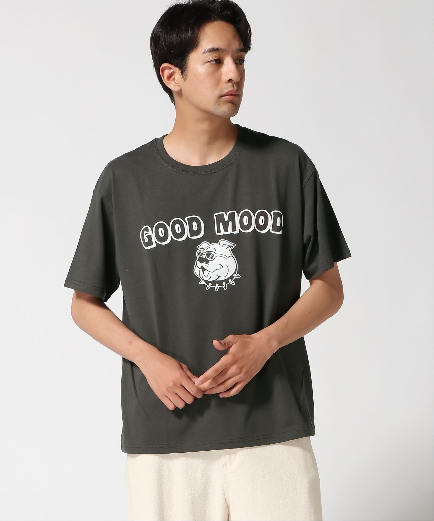 gym master gym master/(U)5.8oz T/CドライGOOD MOOD Tee ジムマスター トップス カットソー・Tシャツ ブルー グレー ホワイト イエロー グリーン