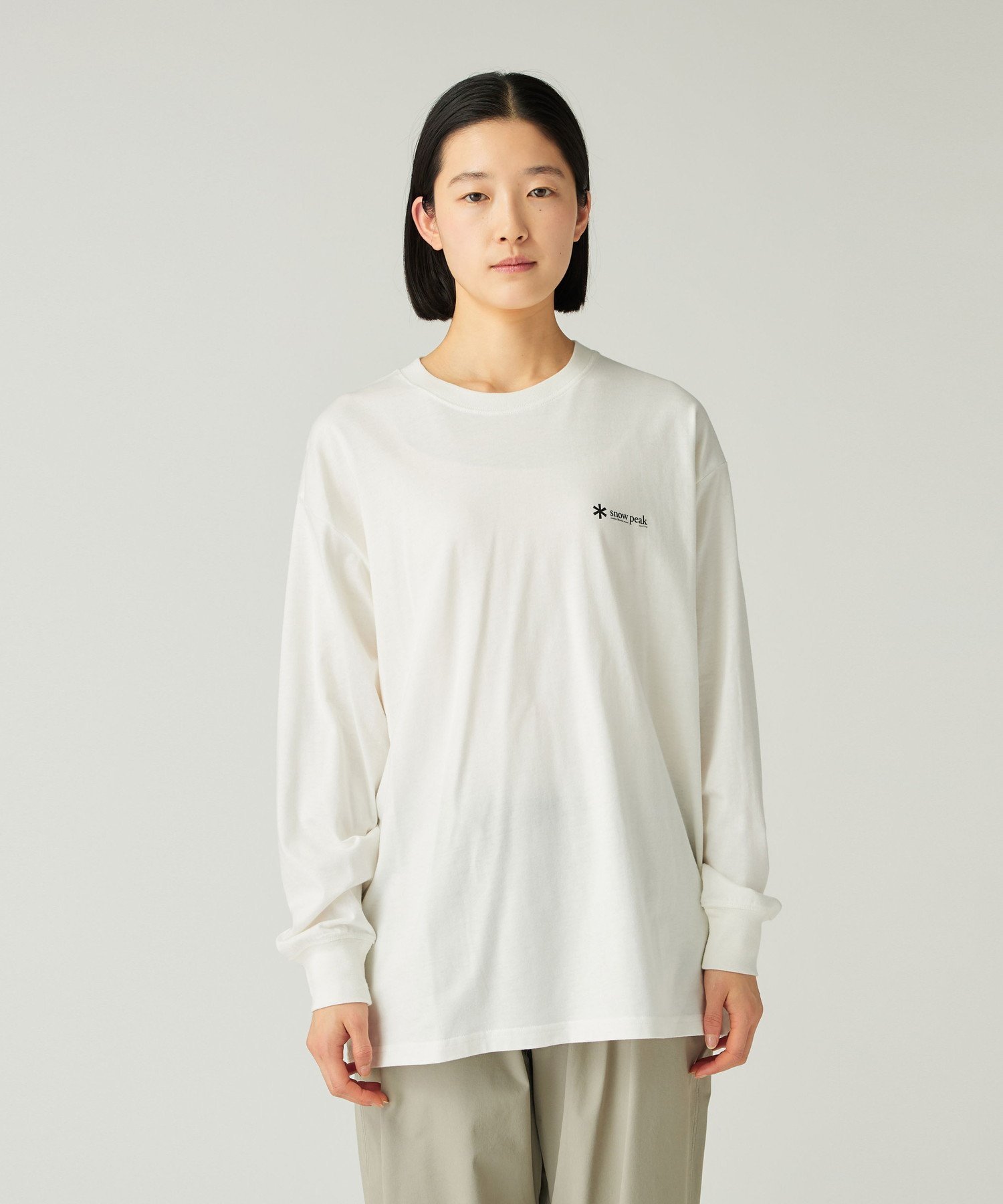 Snow Peak Soft Cotton Relaxed Logo L/S T-Shirt スノーピーク トップス カットソー・Tシャツ ブラック ホワイト オレンジ【送料無料】