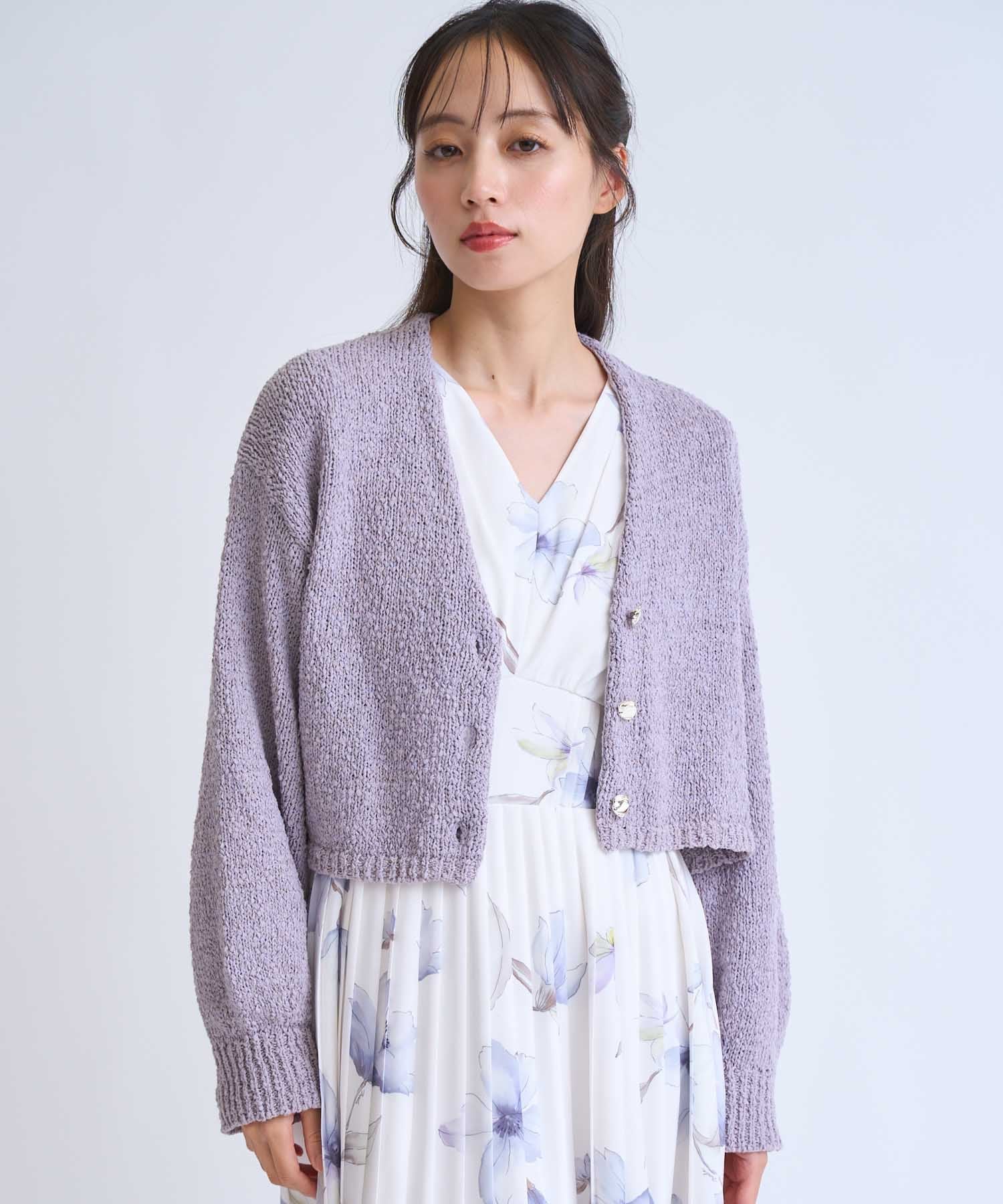 【SALE／30%OFF】Noela ボレロカーデ ノエラ トップス カーディガン パープル ベージュ【送料無料】