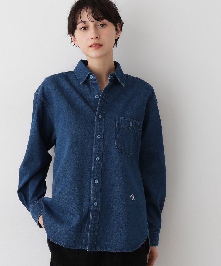 【SALE/52%OFF】Dessin 【ユニセックス/洗える】10OZコットンデニムシャツ デッサン トップス シャツ・ブラウス ブルー ネイビー【送料無料】