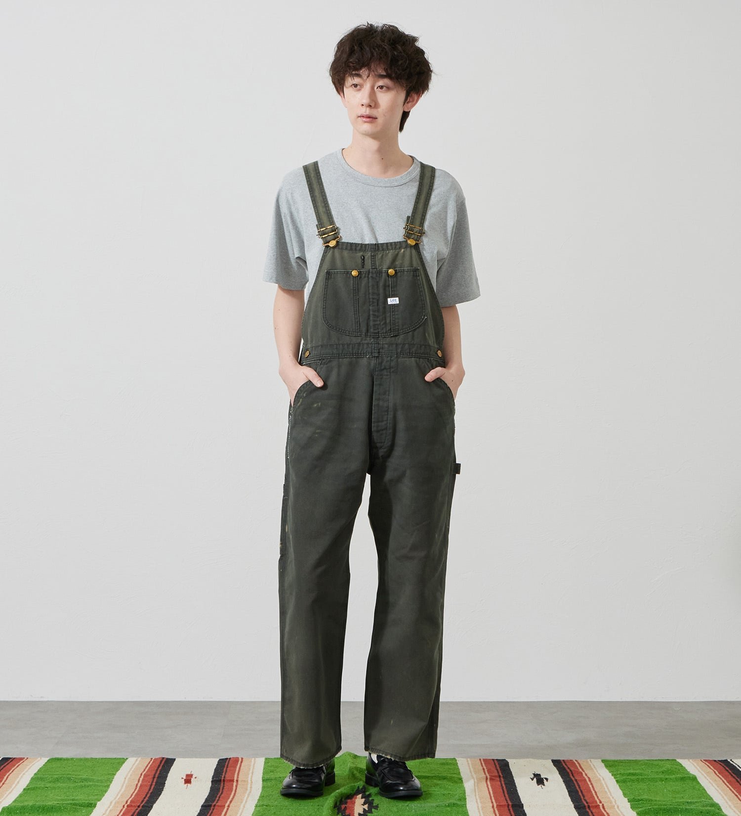 Lee Lee 【ダック素材】DUNGAREESオーバーオールパンツ/デニム セットアップ対応【ユニセックス】 エドウインオンラインモール オールインワン・オーバーオール オーバーオール・サロペット グレー ブラウン【送料無料】