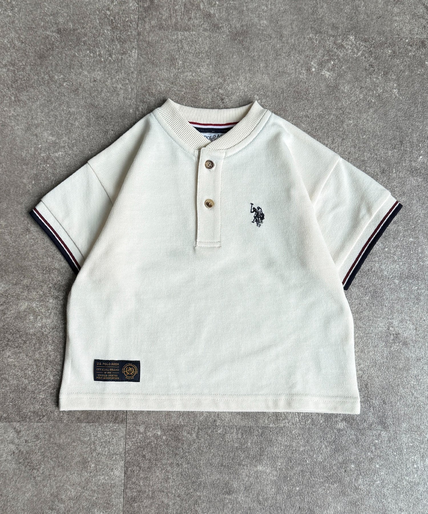 【KIDS】【U.S. POLO ASSN.】鹿の子ヘンリーT シーピーシーエム マタニティウェア・ベビー用品 ロンパース・カバーオール ホワイト ネイビー