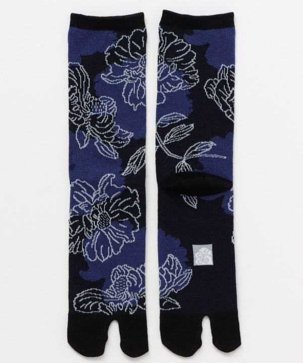 カヤ 【カヤ】色芍薬足袋型くつ下(25-28cm) アミナコレクション 靴下・レッグウェア 靴下 ネイビー グレー レッド