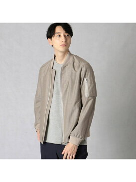 【SALE/50%OFF】COMME CA MEN エクストラファインメリノウール*リネン ミリタリーブルゾン コムサメン コート/ジャケット ブルゾン ベージュ ネイビー【送料無料】