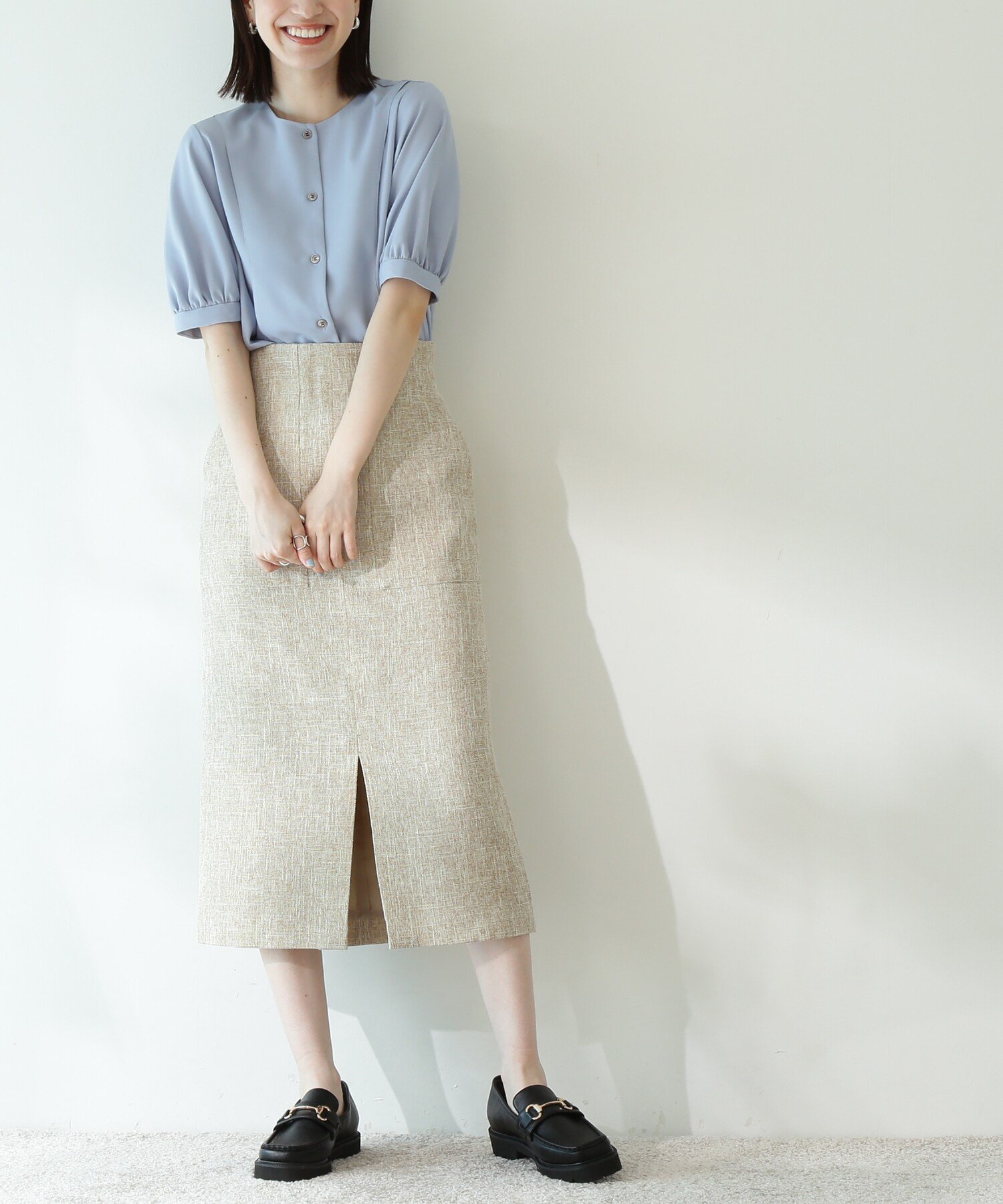 【SALE／60%OFF】N. Natural Beauty Basic ウォッシャブルツイードポケットタイトスカート《S Size Line》 エヌ ナチュラルビューティーベーシック* スカート その他のスカート ベージュ イエロー ブルー【送料無料】