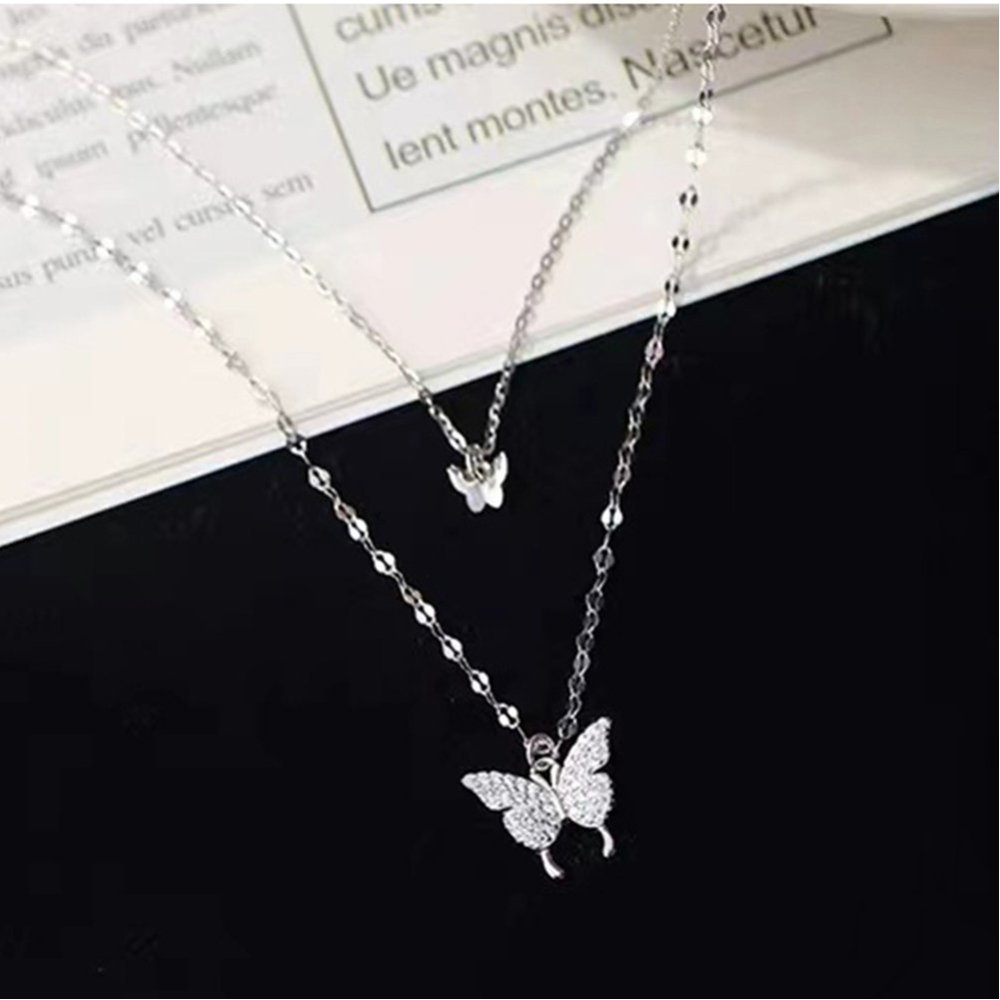 【SALE／30%OFF】Aimoon 2連ネックレス 蝶々 ジュエリー 上品 ミニミニストア アクセサリー・腕時計 ネックレス シルバー