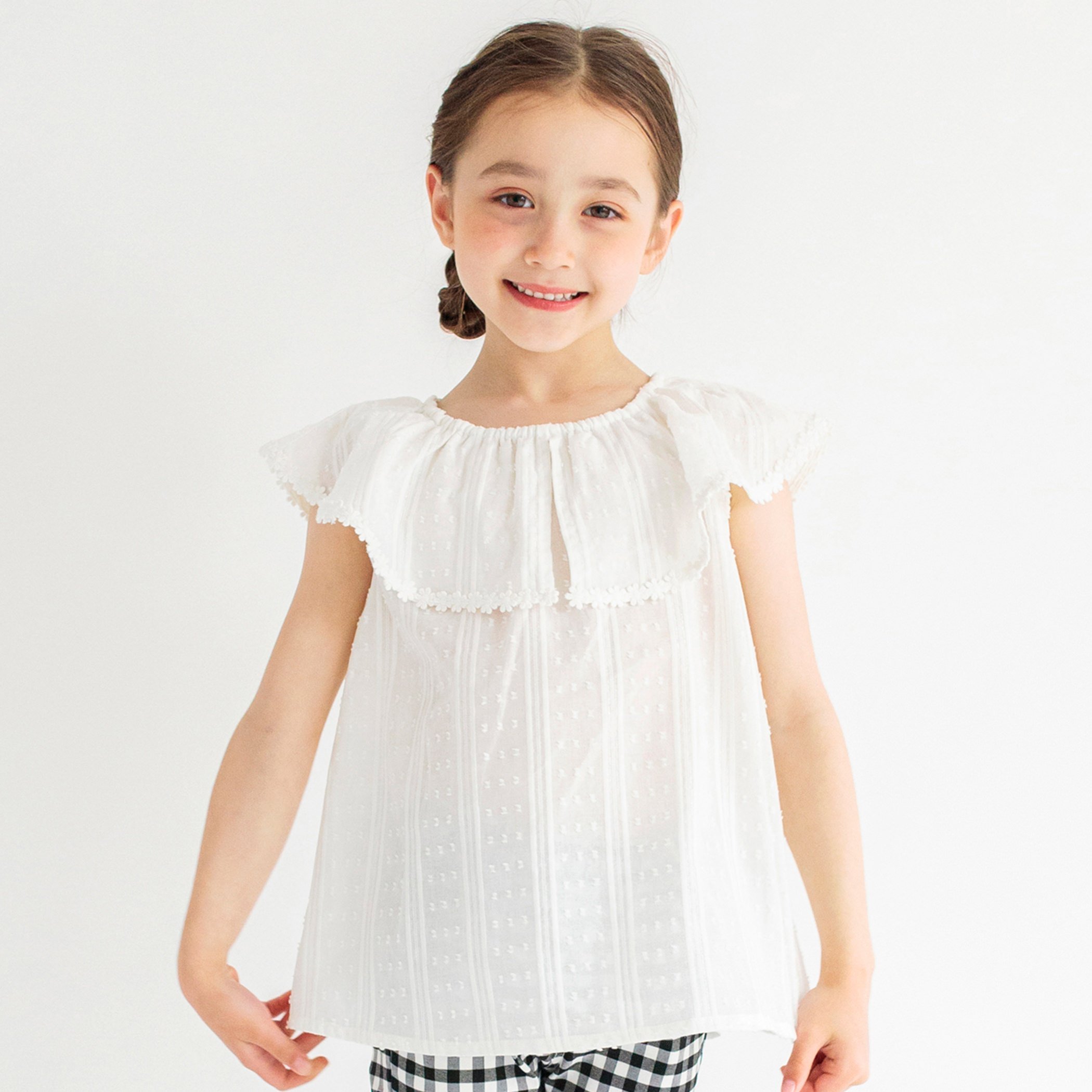 【SALE／41%OFF】branshes 【プチレディ】【女児ペア】ブラウス ブランシェス トップス シャツ・ブラウス ホワイト パープル グリーンのサムネイル