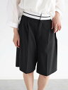 【SALE/48%OFF】Vin ウエストラインハーフパンツ ヴァン パンツ キュロット ブラック ブラウン【送料無料】