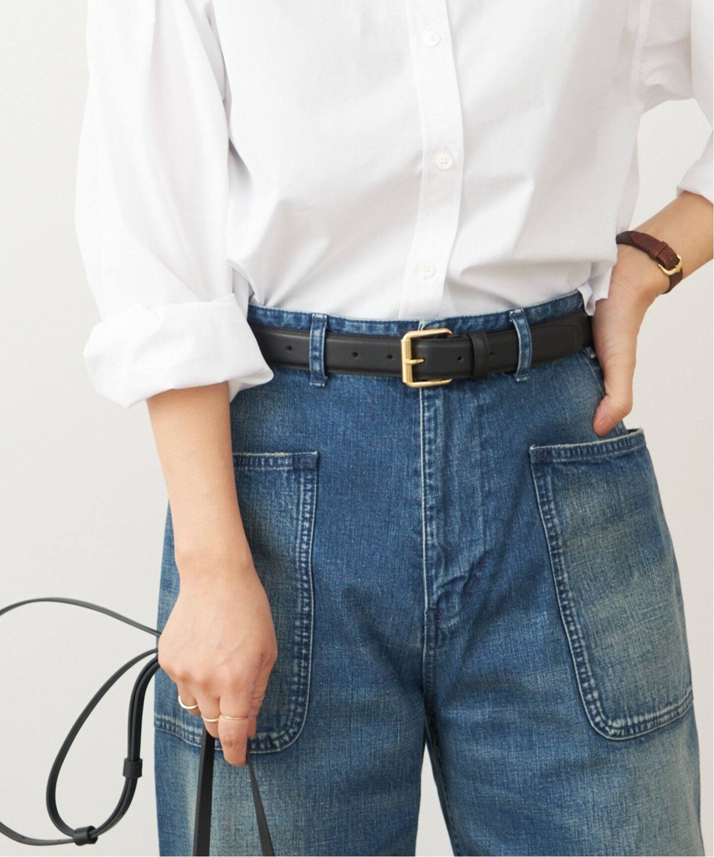 メゾン ボワネ ベルト レディース JOURNAL STANDARD L'ESSAGE 《追加予約》【MAISON BOINET/メゾンボワネ】30MM BELT IN NAPPA LEATHER:ベルト ジャーナルスタンダード レサージュ ファッション雑貨 ベルト ブラック【送料無料】