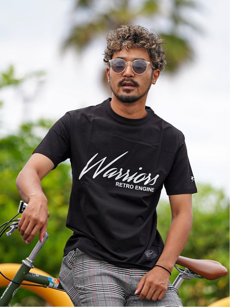 Retro Engine Retro Engine/(M)RTEG Warrior TEE アダムスジャグラー トップス カットソー・Tシャツ ホワイト ブラック【送料無料】