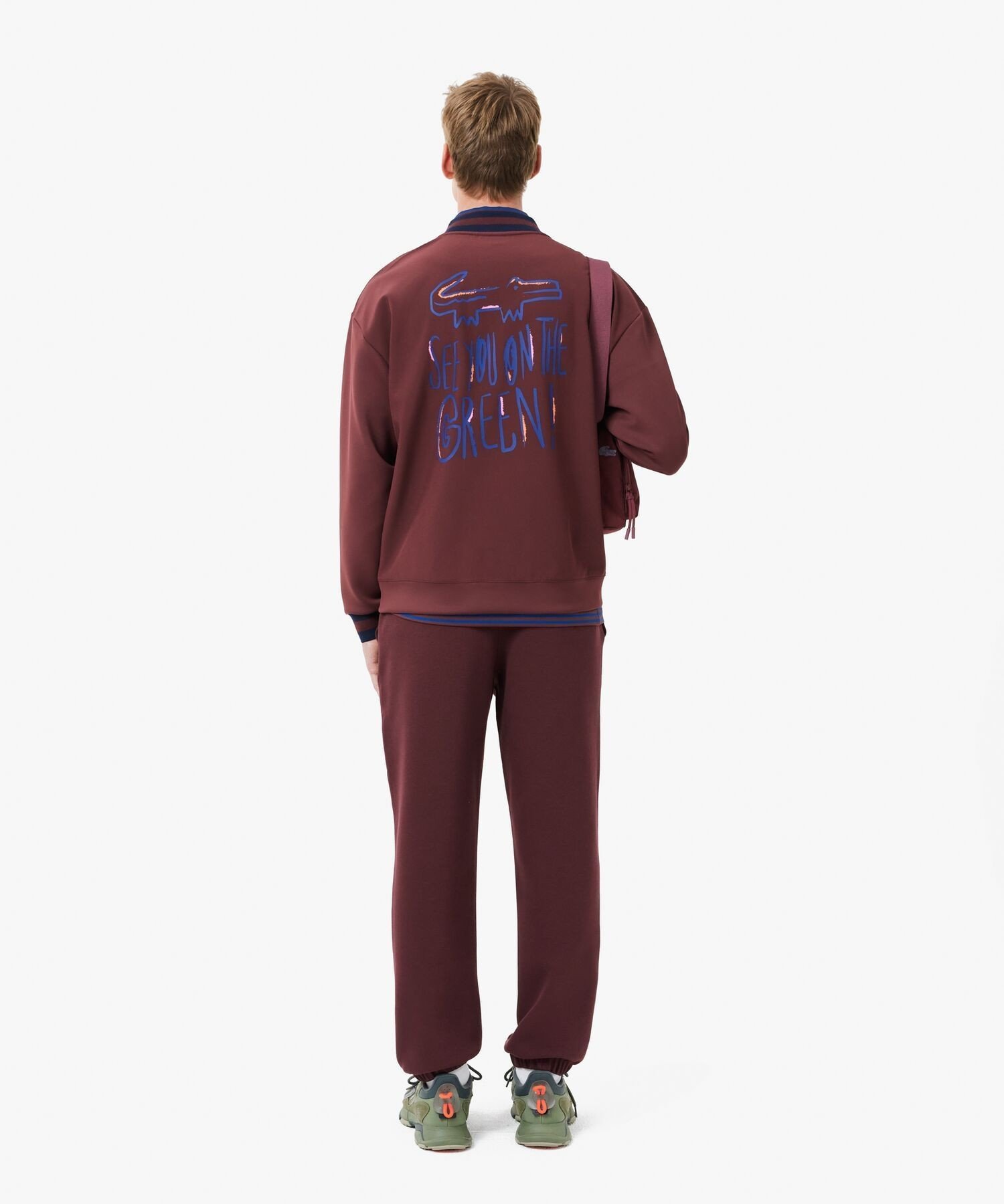 【SALE／40%OFF】LACOSTE ルーズシルエット ダブルフェイス鹿の子トラックパンツ / スウェットパンツ ラコステ パンツ ジャージ・スウェットパンツ レッド【送料無料】
