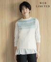 【SALE/40%OFF】J.PRESS LADIES L 【WEB限定・洗える】FAIR ISLE ニットベスト ジェイプレス トップス ベスト・ジレ ベージュ ホワイト グレー ネイビー【送料無料】(4)