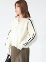 【SALE/35%OFF】Lugnoncure スタンドネックニットトラックジャケット テチチ トップス ニット ホワイト ブラック ブラウン【送料無料】
