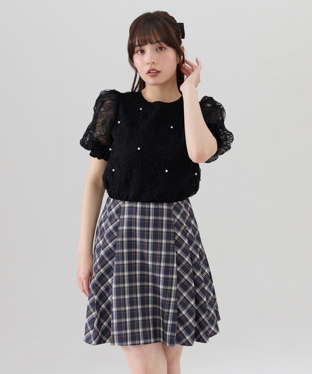 REDYAZEL チェックプリーツスカート レディアゼル スカート その他のスカート ベージュ