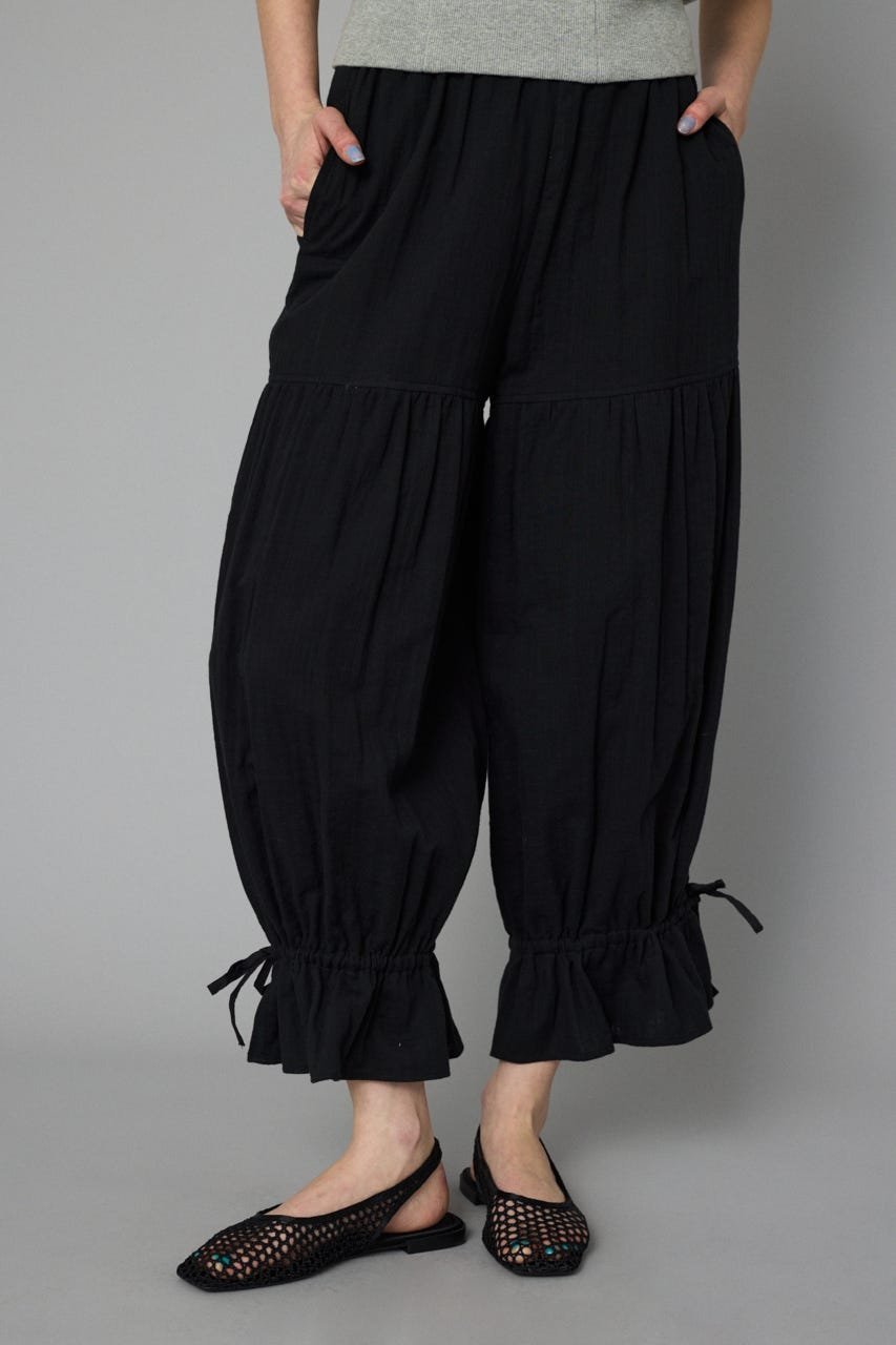 HeRIN.CYE Double gauze pants ヘリンドットサイ パンツ その他のパンツ ベージュ ホワイト ブラック