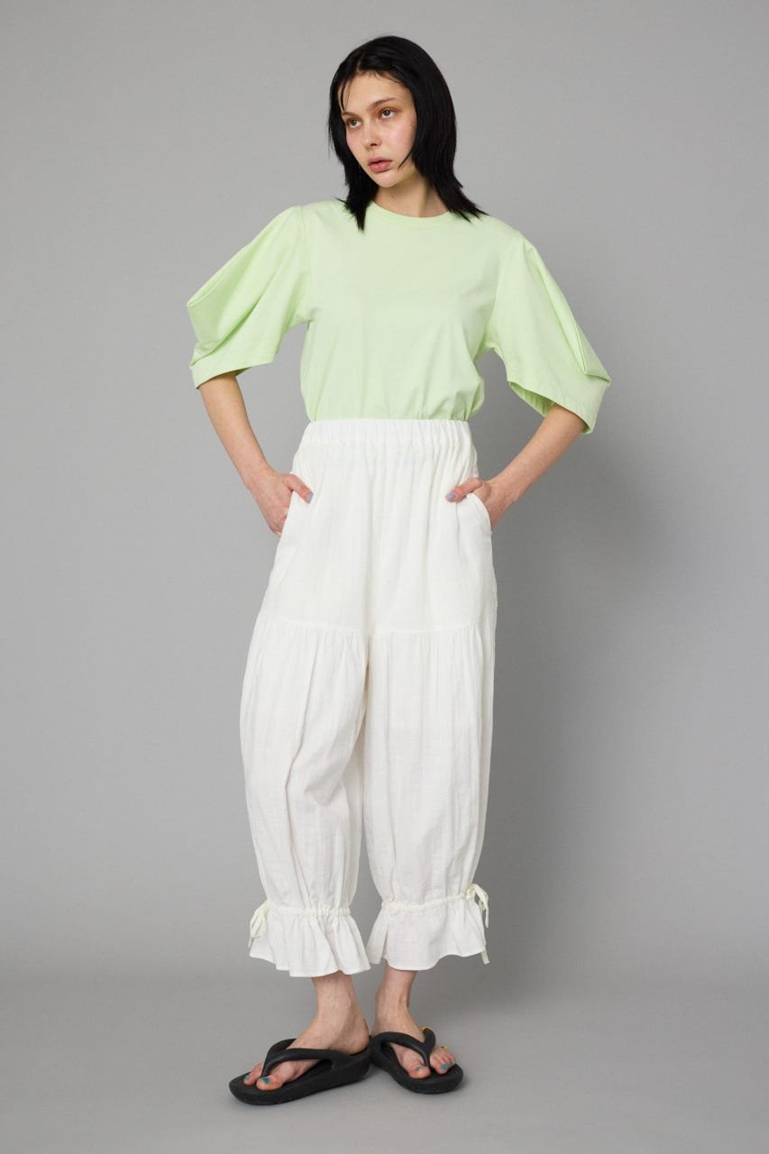 HeRIN.CYE Double gauze pants ヘリンドットサイ パンツ その他のパンツ ベージュ ホワイト ブラック